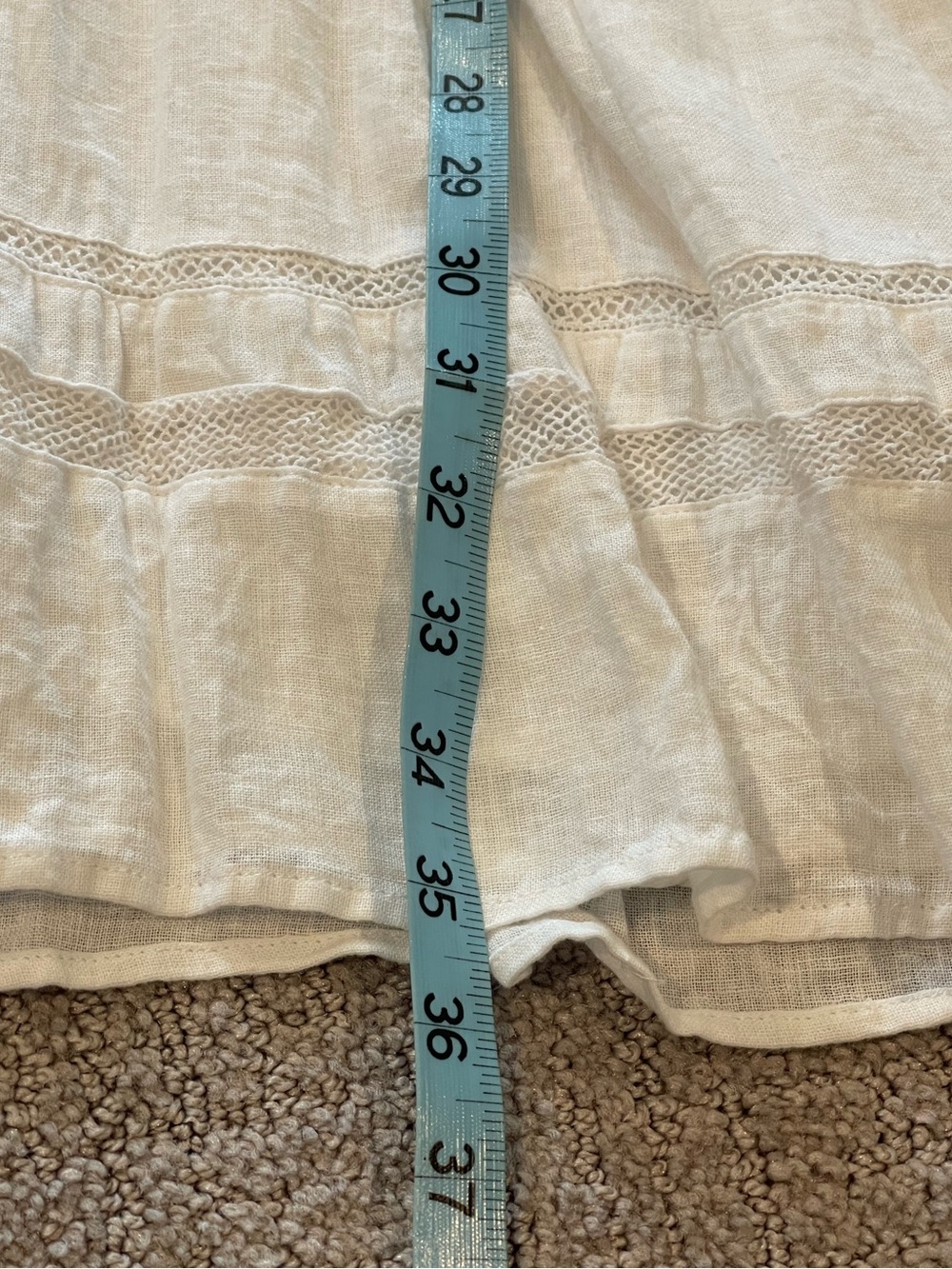 Rails Jasmine White Long-Sleeve Mini Dress, Lace Inset, Linen Blend, Size L - Picture 11 of 16